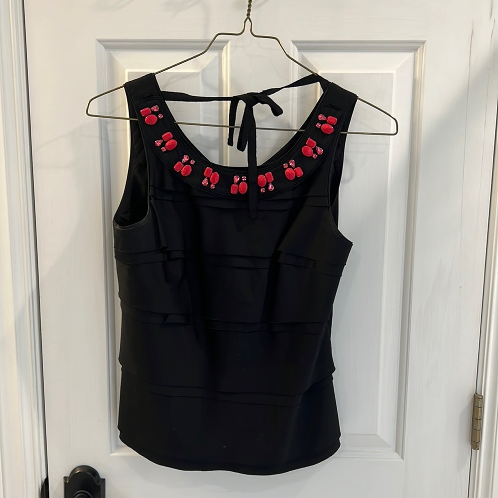 White House Black Market jeweled top, sz 6